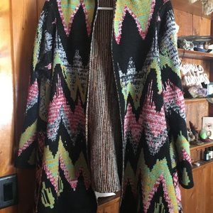 NAVAJO STYLE WRAP SWEATER CARDIGAN